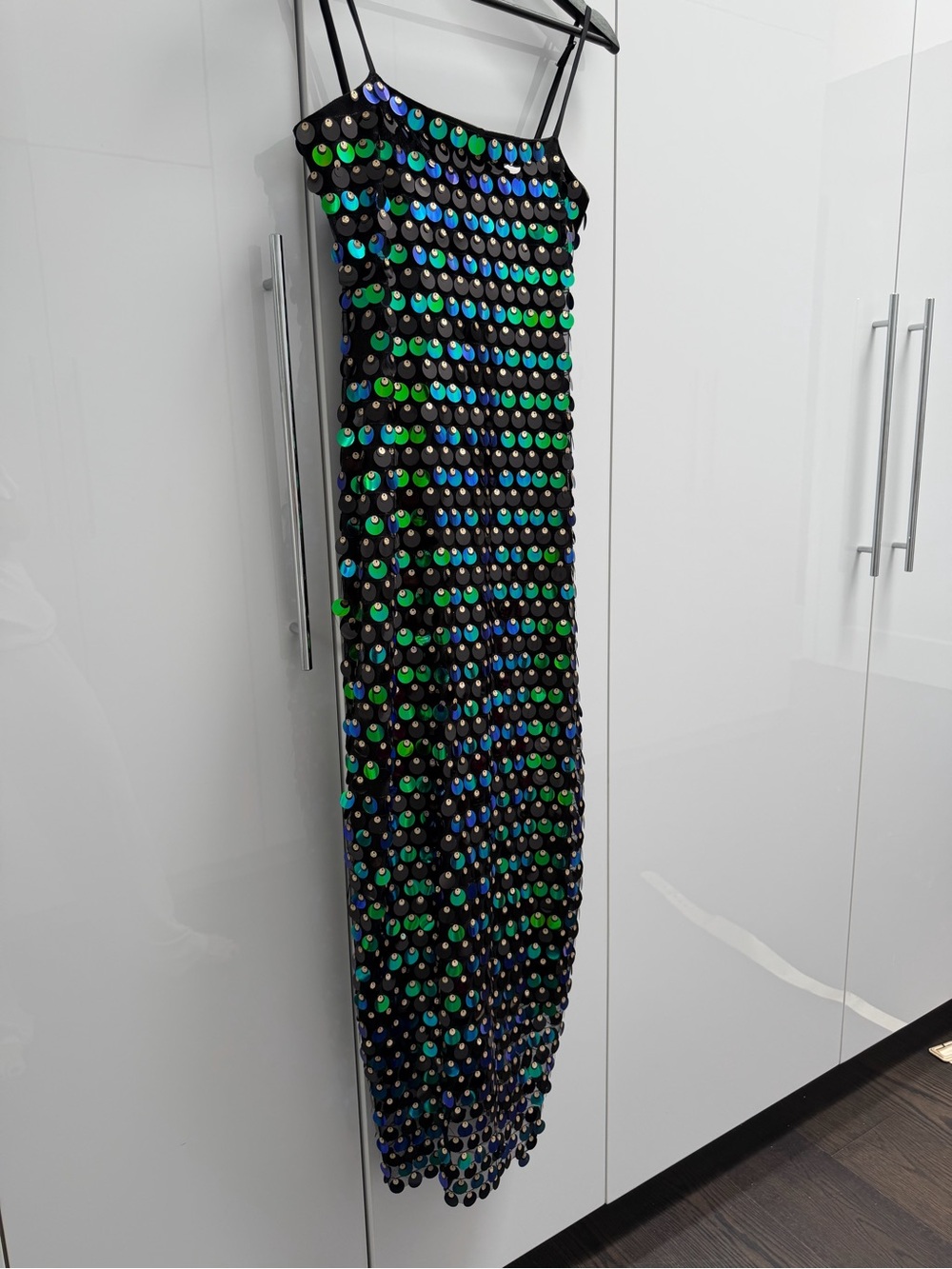 Sequin Maxi Dress in Green & Blue